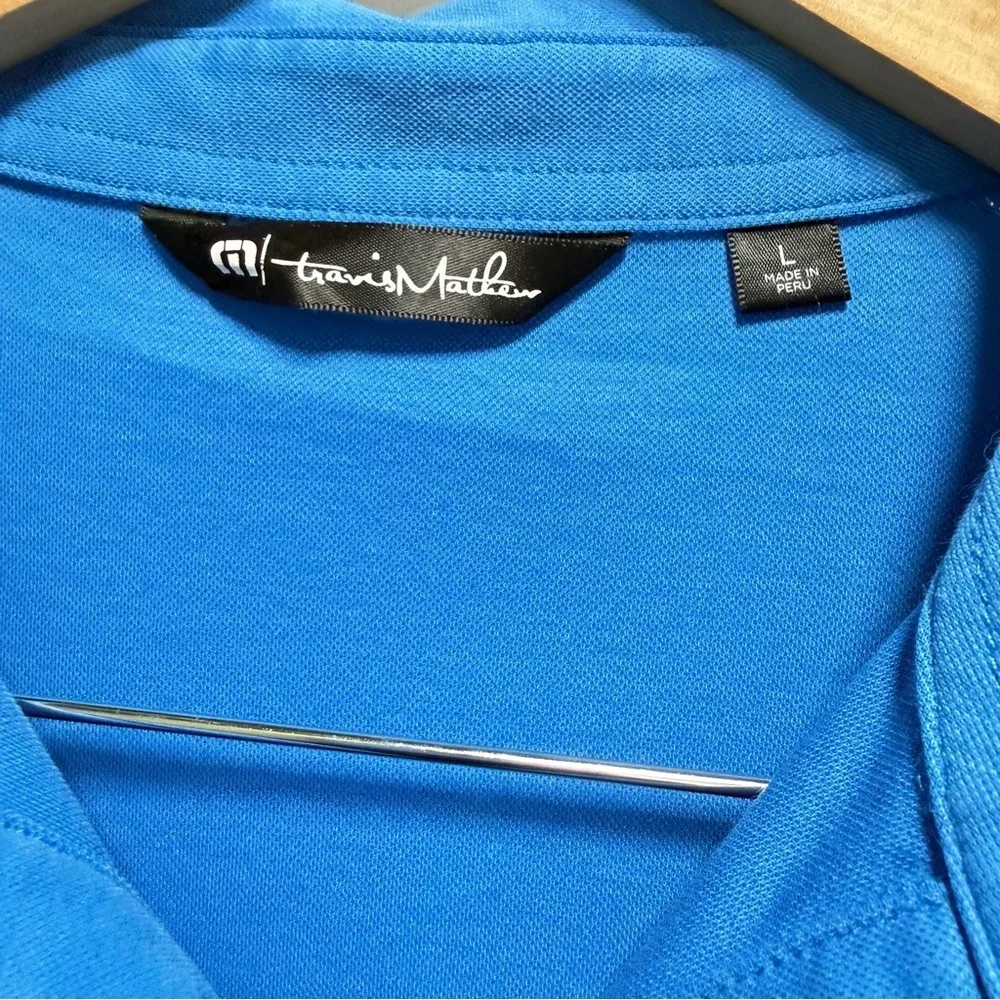 Travis Mathew Vibrant Blue Polo Shirt Size L
